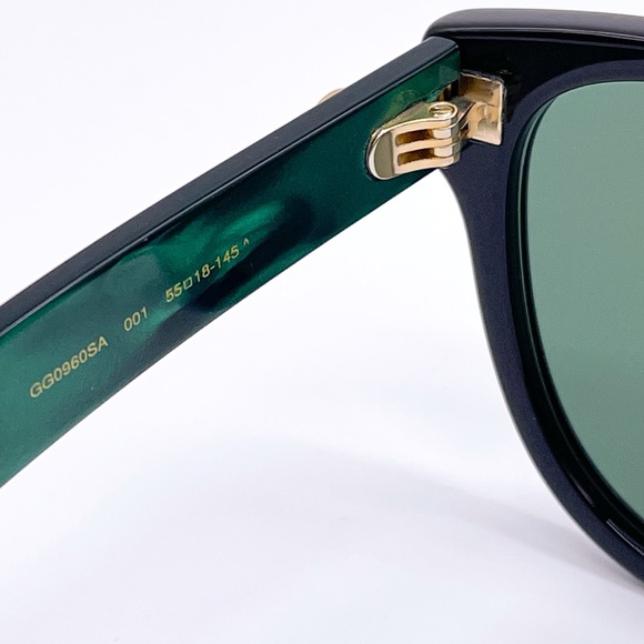 NEW GUCCI GG0960SA 001 BLACK GREEN WOMEN’S SUNGLASSES GUCCI - Picture 13 of 15